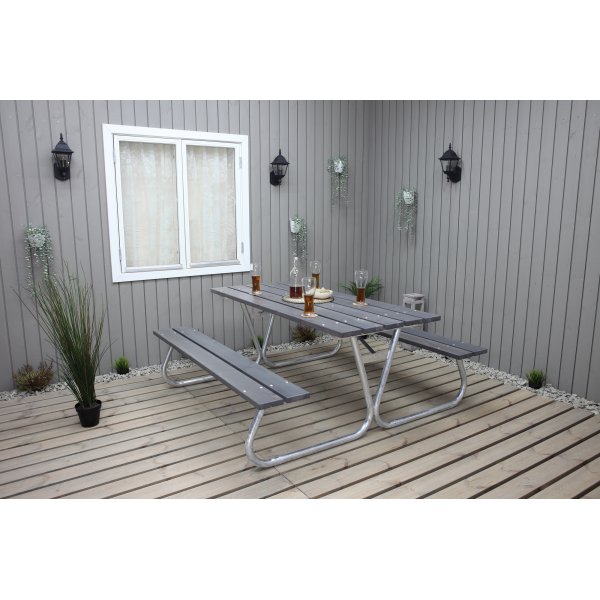 Stabile Bankgarnitur ohne Rckenlehne - Grau