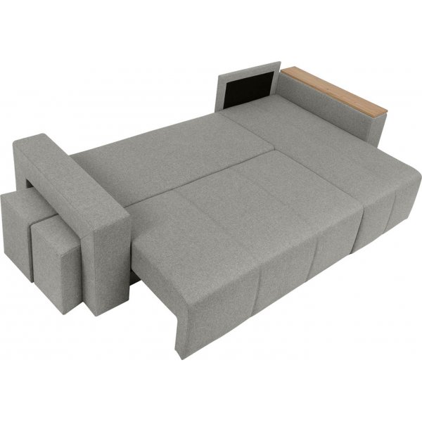 Denvo Schlafsofa mit Poufs - Grau