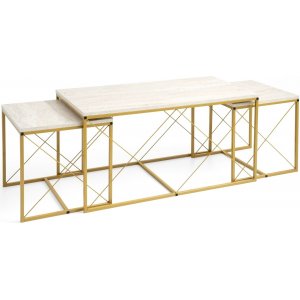 Defne Couchtisch-Set - Gold/Marmor