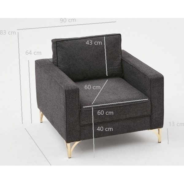 Sessel Berlin - Anthrazit/Gold Sessel Berlin - Anthrazit/Gold