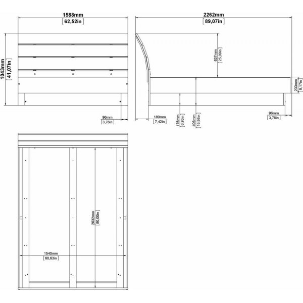 Bett Naia 154 x 203 cm - Kaffee Bett Naia 154 x 203 cm - Kaffee