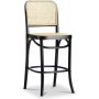 Balbao schwarzer Barhocker mit Rattan
