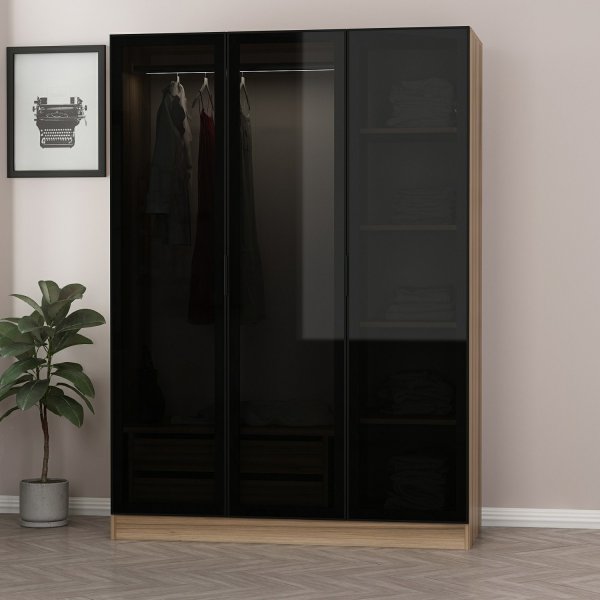 Cavolo Kleiderschrank 135x52x210 cm - Dunkelgrau