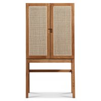 Ebener Schrank aus Eiche und Rattan - Eiche Ebener Schrank aus Eiche und Rattan - Eiche