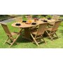 Teakholz-Gartentisch 180/240 cm - Salt + Textilreinigung fr Mbel