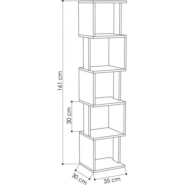 Piri B�cherregal - Wei�/helles Wildleder