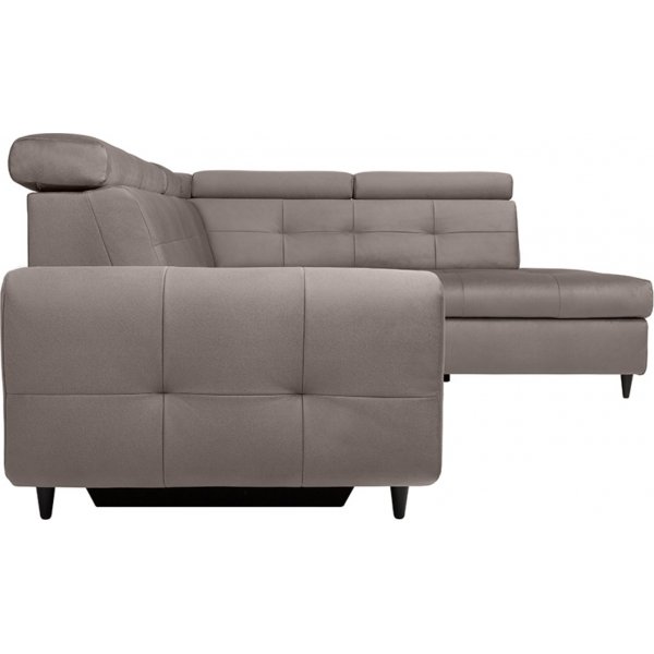 Matras Ecksofa mit offenem Ende rechts - Grau