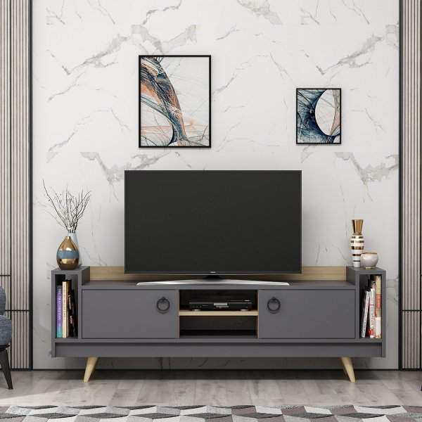 Tyler Medienbank - Anthrazit/Eiche Tyler Medienbank - Anthrazit/Eiche