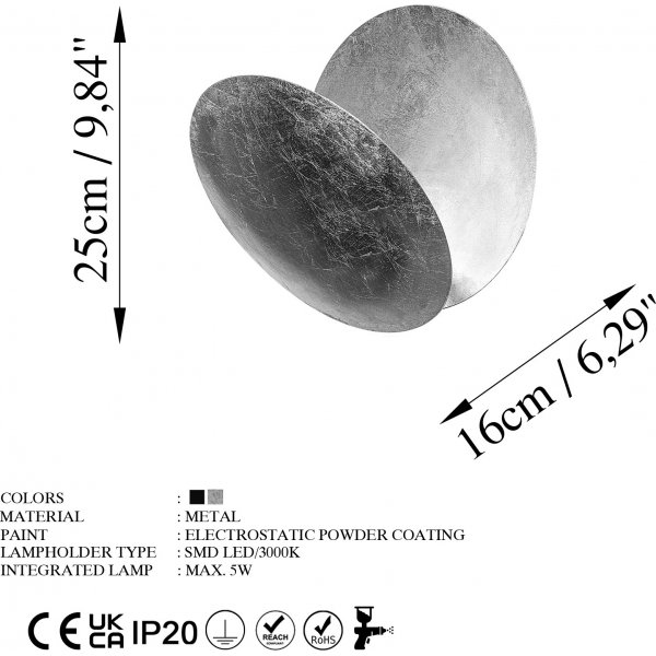 Yosma Wandleuchte - Silber Yosma Wandleuchte - Silber