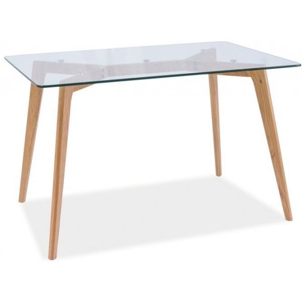 Ayleen 120 cm Esstisch - Eiche/Glas