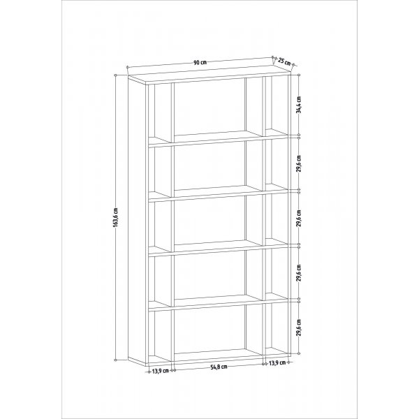 Sanborn Bcherregal - Eiche
