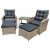 Orlando Lounge-Set mit verstellbaren Sesseln und Beistelltisch aus Rattan + Mbelpflegeset fr Textilien