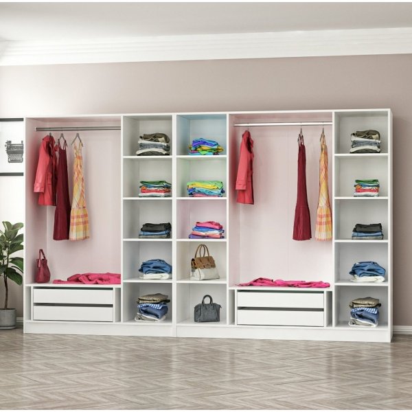 Cavolo Kleiderschrank 315 cm, Variante B - Wei�