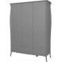 Barock-Kleiderschrank mit 3 Tren - Grau