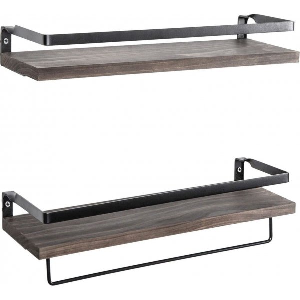 Walter Wandregal 40 cm - Schwarz/Walnuss