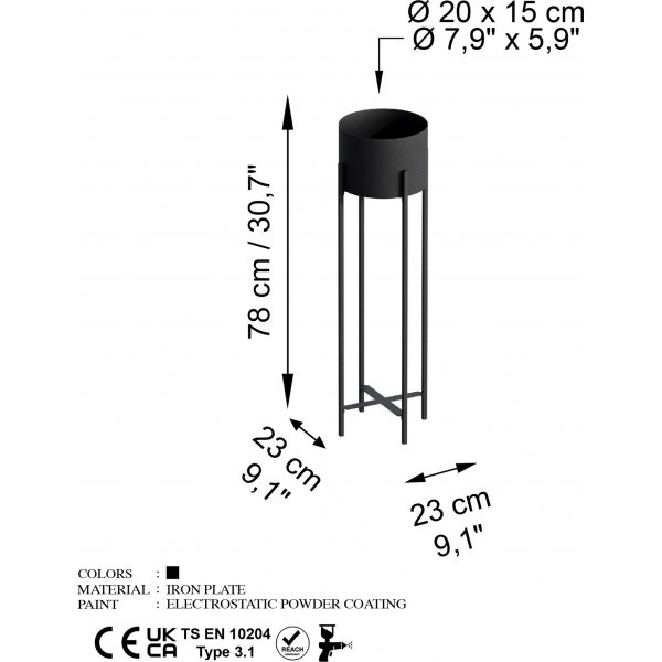 Plato 25 Topf - Schwarz