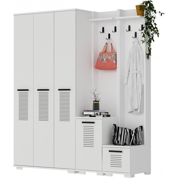 Asimo Kleiderbügel 160 x 45 x 183 cm - Weiß Asimo Kleiderbügel 160 x 45 x 183 cm - Weiß