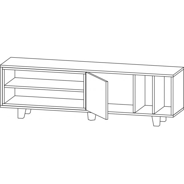 Rosmar Medienbank - Anthrazit/Wei