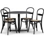 Solano Essgruppe: Tisch 90 cm inklusive 4 Ax Sthle - Schwarzer / Grauer Marmor