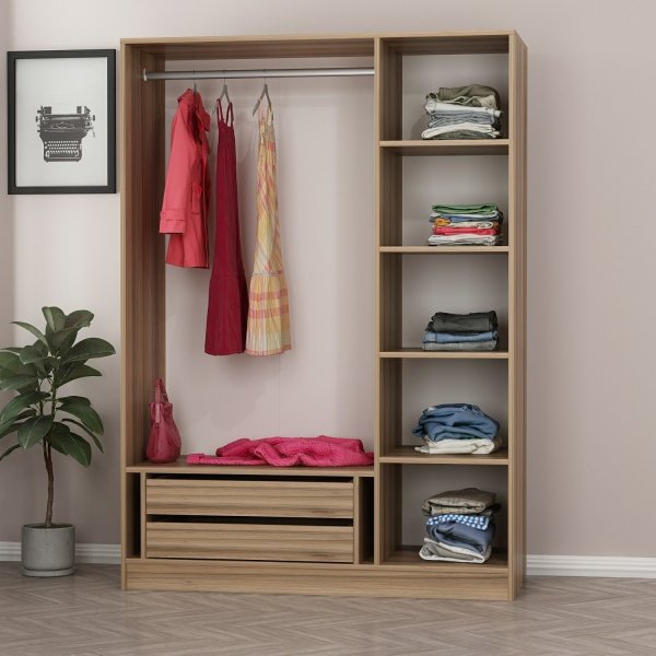 Cavolo Kleiderschrank 135x52x210 cm - Dunkelgrau