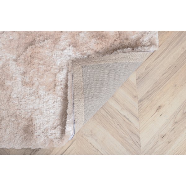 Knüpfteppich Elena - Champagnerfarbener Polyester Knüpfteppich Elena - Champagnerfarbener Polyester