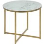 Alisma Beistelltisch 50 cm - Weier Marmor/Gold