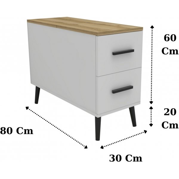 Insel-Beistelltisch - Wei�/Beige