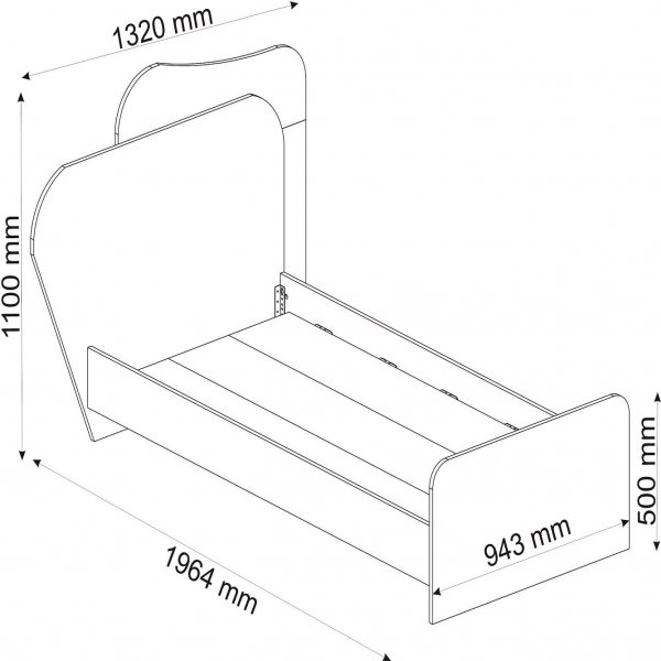 Suave Einzelbett 190 x 120 cm - Walnuss/Beige
