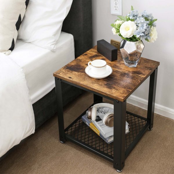 Freddie Beistelltisch 45 x 45 cm - Braun/Schwarz