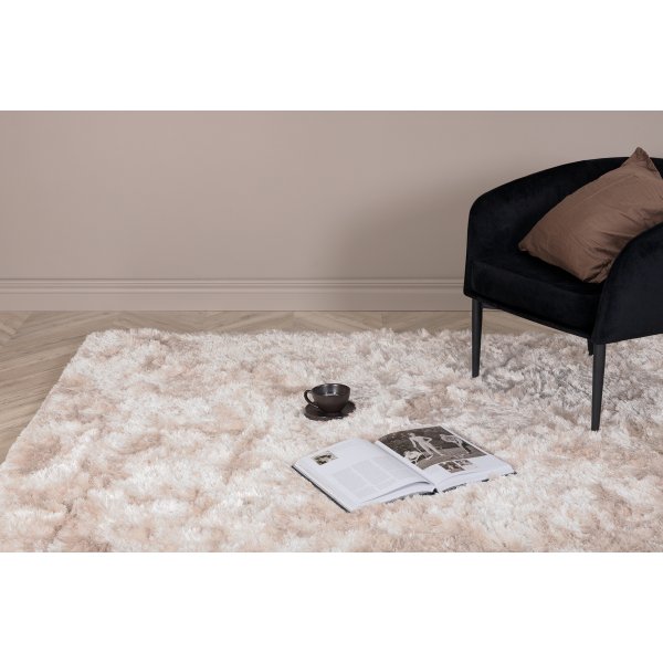 Knüpfteppich Elena - Champagnerfarbener Polyester Knüpfteppich Elena - Champagnerfarbener Polyester