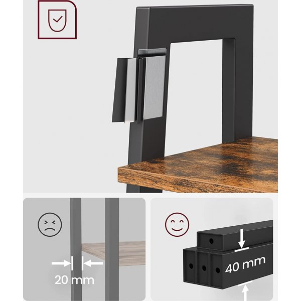 Petter Stufenregal 172 cm - Braun/Schwarz Petter Stufenregal 172 cm - Braun/Schwarz