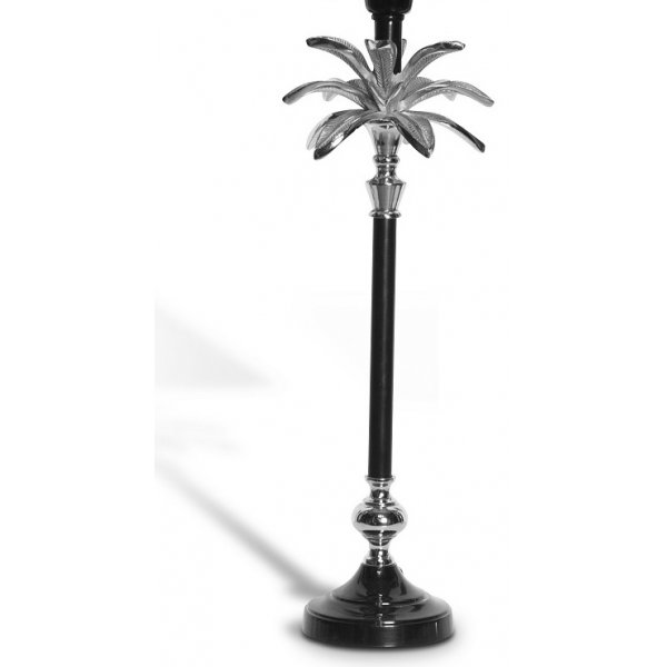 Palmblad Tischlampe 50cm - silber/schwarz