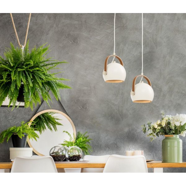 Deckenleuchte Bow - Wei�/Braun/Silber