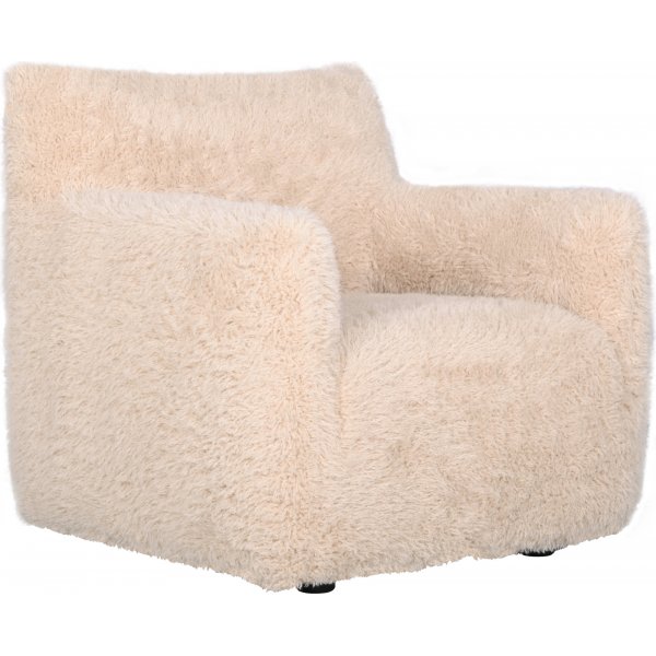 Flauschiger beigefarbener Sessel