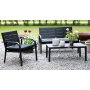 Alesund Lounge-Gruppe mit Tisch und Polsterset - schwarz