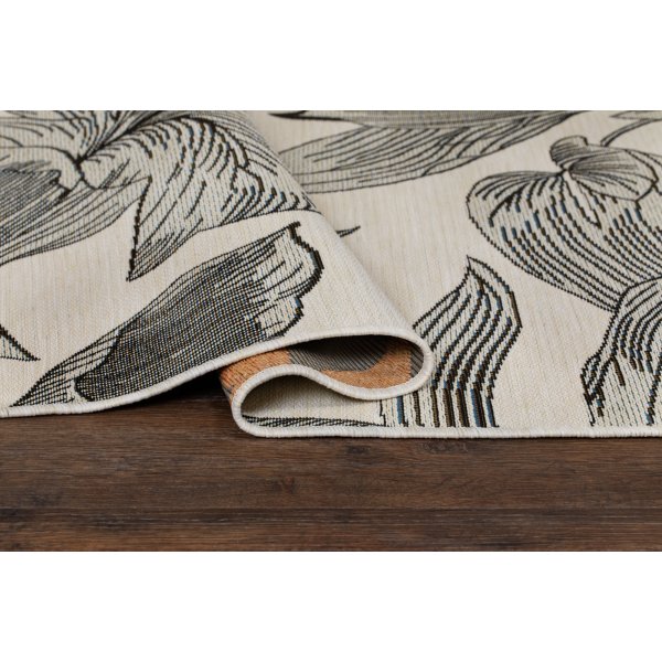 Domani Flower flach gewebter Teppich Weiß Domani Flower flach gewebter Teppich Weiß