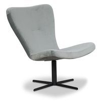 Milano Designer-Sessel - Hellgrau (Samt) / Schwarz Milano Designer-Sessel - Hellgrau (Samt) / Schwarz