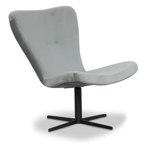 Milano Designer-Sessel - Hellgrau (Samt) / Schwarz Milano Designer-Sessel - Hellgrau (Samt) / Schwarz