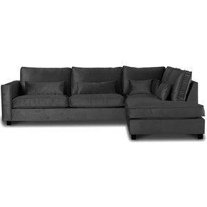 Adore Loungesofa XL offener Abschluss rechts - Silbergrau (Samt)