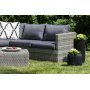 Boviken Gartengruppe: Ecksofa mit Fuhocker - Grauem Kunstrattan