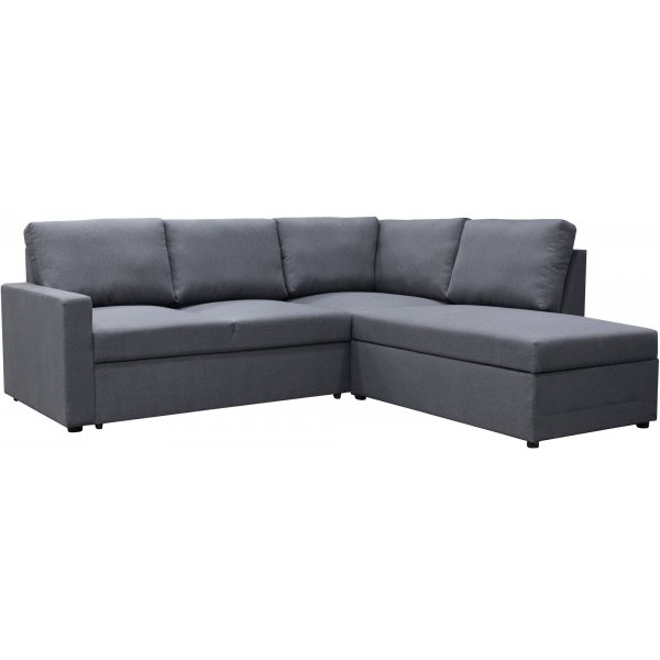 Schlafsofa Dream mit Stauraum (Ecksofa) rechts - Dark Grey