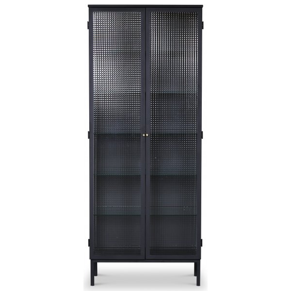Revel Vitrine doppelt 80x200 cm - Schwarz / Kristallglas