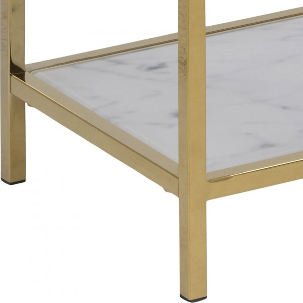 Alisma Bcherregal 69,5 cm - Weier Marmor/Gold