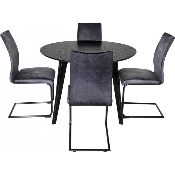 Stella Esszimmerstuhl - Grauer Samt Stella Esszimmerstuhl - Grauer Samt