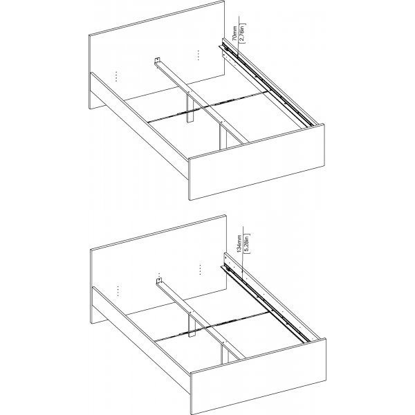 Bett Naia 140 x 200 cm - Weiß Bett Naia 140 x 200 cm - Weiß