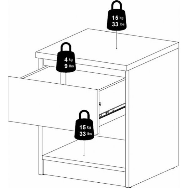 Naia Nachttisch 1 - Hickory Naia Nachttisch 1 - Hickory