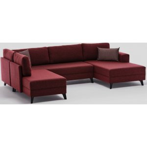 Efsun U-Bettsofa - Burgund