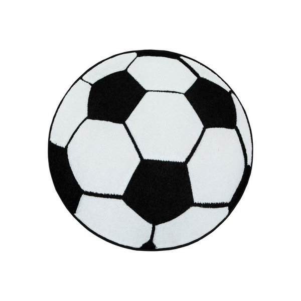 Kinderteppich Brigid Fuball - schwarz/wei - Rund 120 cm