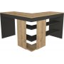 Stylo Eckschreibtisch 120/120x45 cm - Saphir/Anthrazit