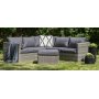 Boviken Gartengruppe: Ecksofa mit Fuhocker - Grauem Kunstrattan